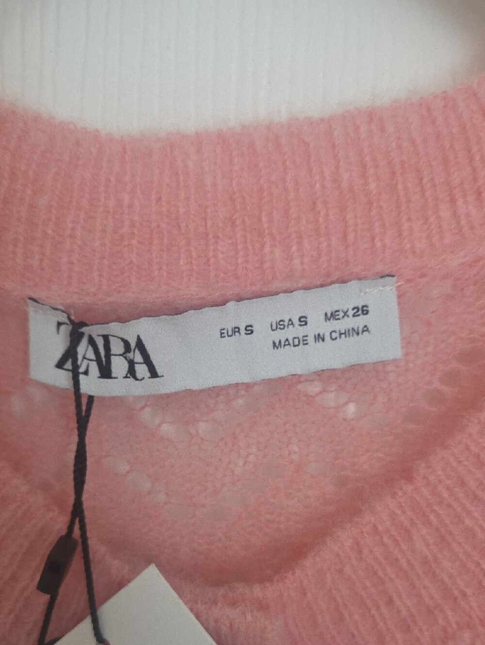 Zara Coral-Pink Openwork Button Cardigan. NWT. Size S - Picture 3 of 7